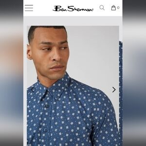 NWOT Ben Sherman‎ dress shirt,100%cotton,heritage print,S